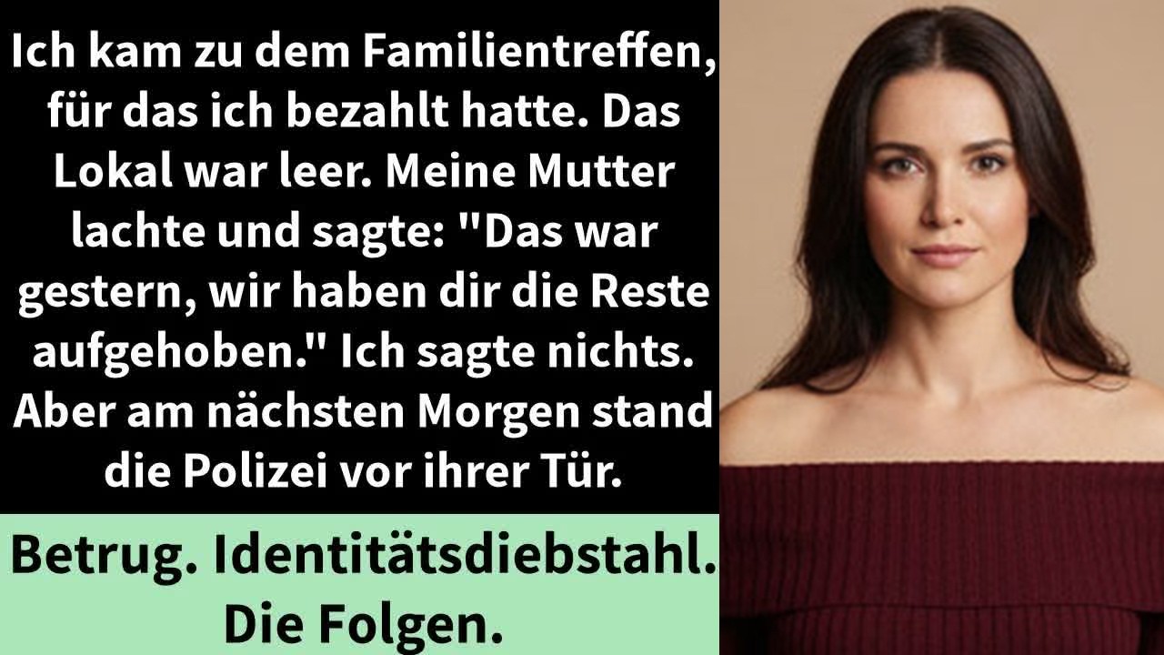 Ich zahlte alles fürs Familientreffen – und stand allein im leeren Lokal