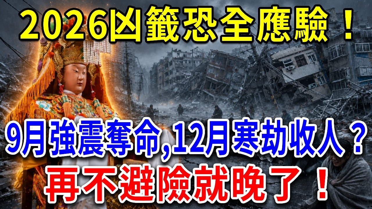 2026凶籤恐全應驗！北港朝天宮驚爆「黃金變鐵」，台灣恐遭五雷轟頂！9月強震奪命、12月寒劫收人？四大宮廟警告驚人一致！再不避險就晚了！#北港朝天宮 #媽祖 #黃金變鐵 #台灣地震 #極端寒害 縮圖