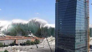 Шокирующее видео цунами в Японии -  3 часть