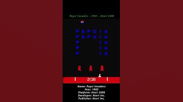 Pepsi Invaders - 1983 - Atari 2600 ( Atari VCS ) ( Shorts ) #games #atari #atari2600 #atarivcs #game