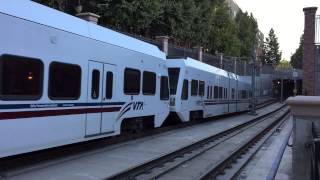 Valley Transportation Authority Hd 60Fps Vta Light Rail Train Arrives Diridon Station 72315