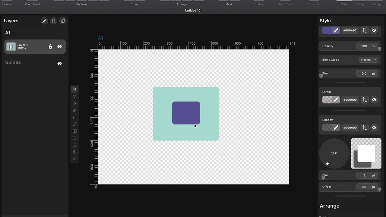 Vectornator version 3.5.5 (512) - Mac OS Catalina 10.15.7 -  shadow export glitch
