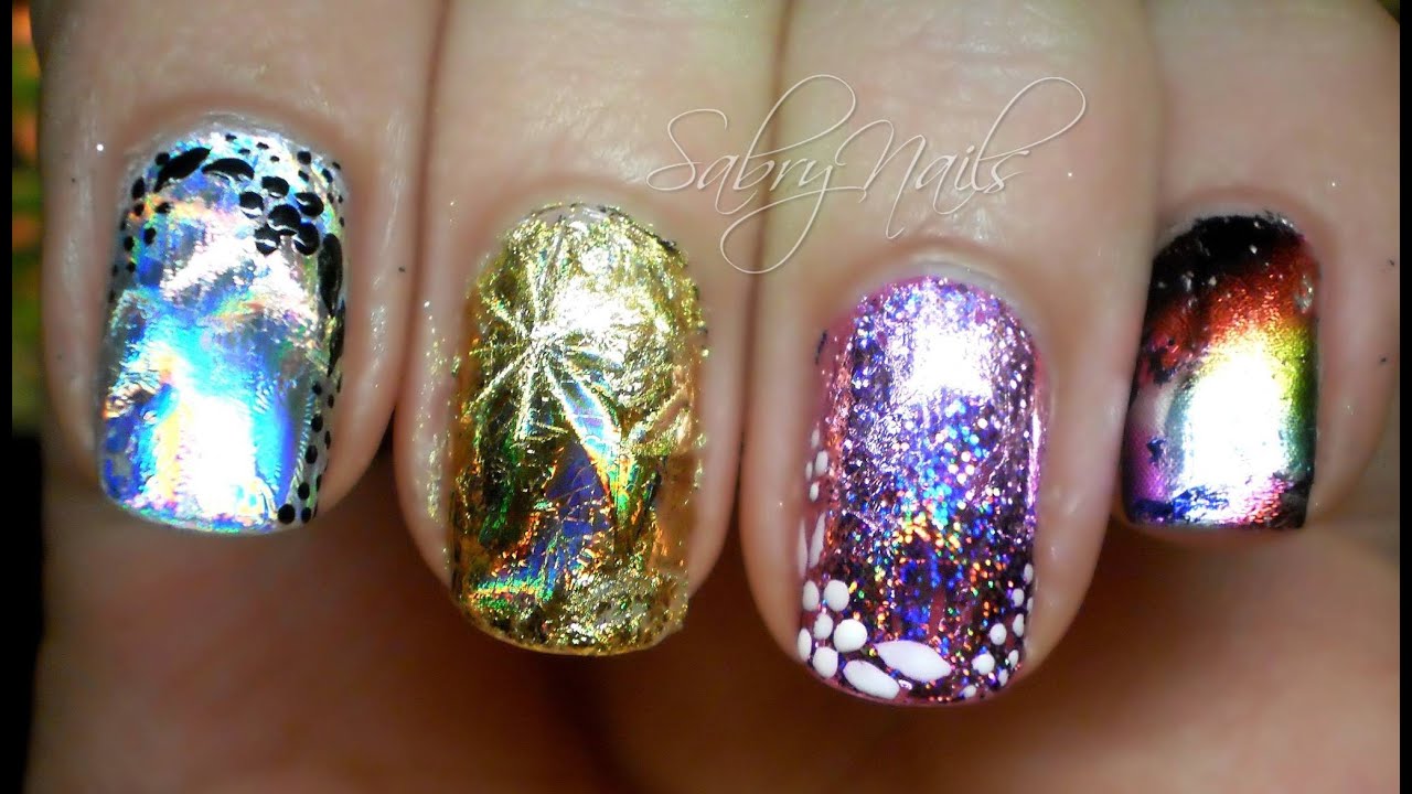 How to apply nail foil (applicazione del foil ) YouTube