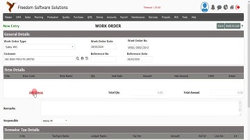 How to create work order in IentERPrises