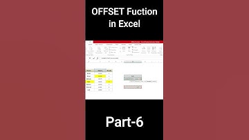 OFFSET Function in EXCEL | Part-6 #Shorts #shortsvideo #excelshortsvideo
