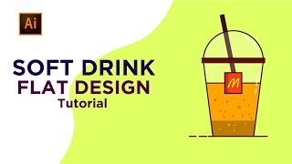 Illustrator tutorial|Flat Design Vector|Soft Drink|Logo design screenshot 3