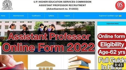 In HR43UPHESC Assistant Professor Online Form2022 Kaise Bhare | How To Fill UP Assistant..