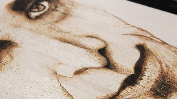 Pyrography Portrait Wood Burning Tutorial: Part 7 - 10x Speed w/narration