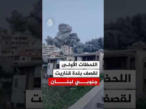 شاهد| اللحظات الأولى لقصف إسرائيلي استهدف بلدة قناريت جنوبي لبنان