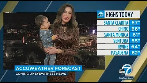 ABC7's Leslie Lopez gets adorable interruption fro...