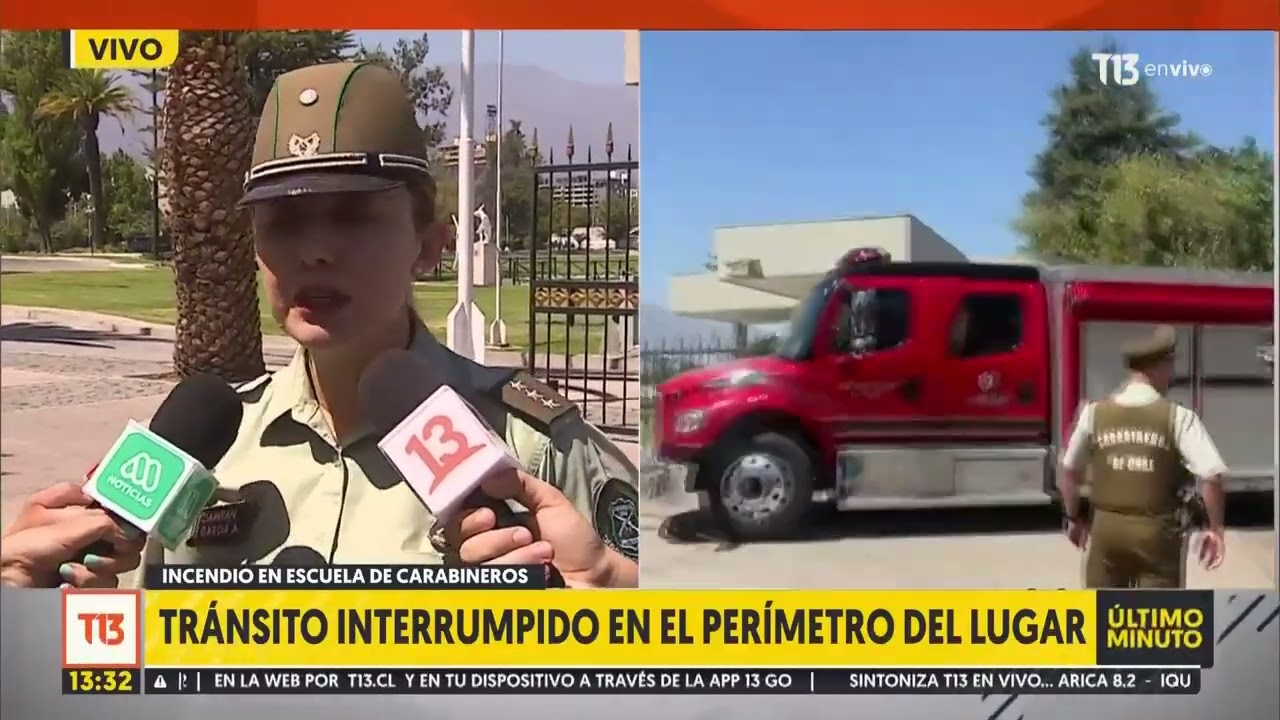 Incendio afecta a Escuela de Carabineros: más de diez compañías trabajan en la emergencia