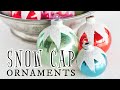 Snow cap christmas ornaments  embellishing mercury glass balls with paint and glitter