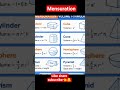 Mensuration  volume formula 😁Exam ke liye important Cube | Cuboid | Cylinder | Cone | Sphere