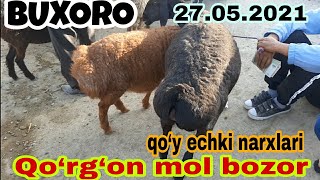 Qo‘y echki narxlari Buxoro Qo‘rg‘on mol  bozor narxlari  27 мая 2021 г.