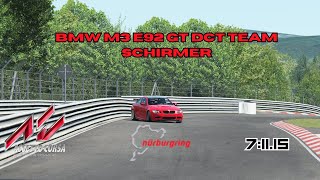 BMW M3 E92 GT DCT Team Schirmer #129 7:11.15 Nurburgring Tourist - Assetto Corsa