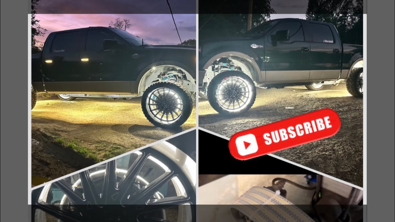 8 Row Wheel light install and 40 Rocklights F150 YouTube