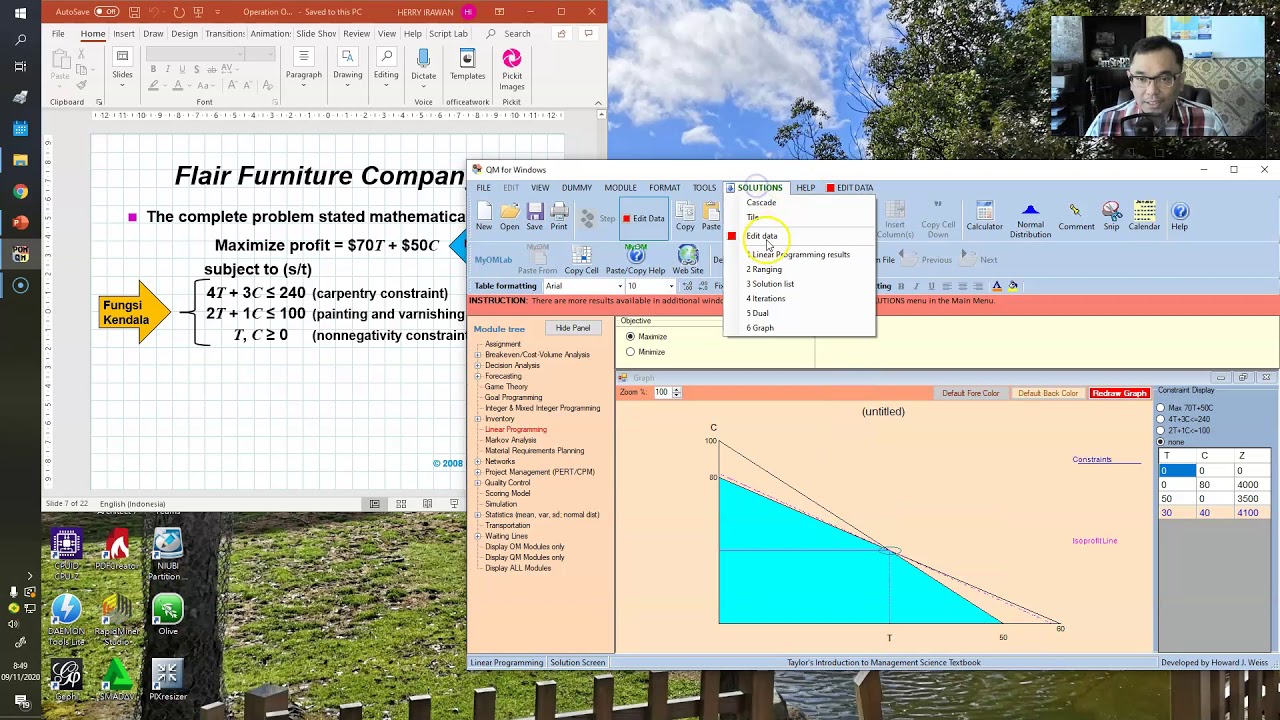 Tutorial Linear Programming dengan QM for Windows - YouTube