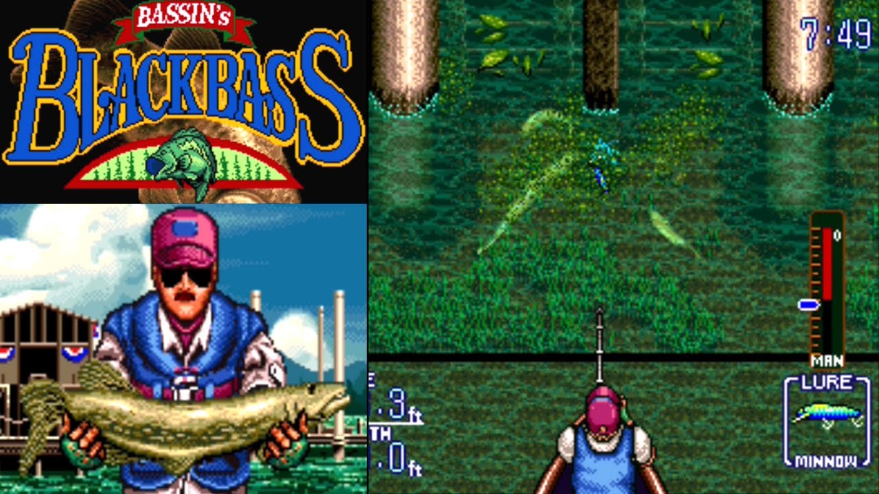 bassin black bass hidden lures Bassin's Black Bass - SNES - Green Valley Lake Tournament + hidden lure -  (1994)
