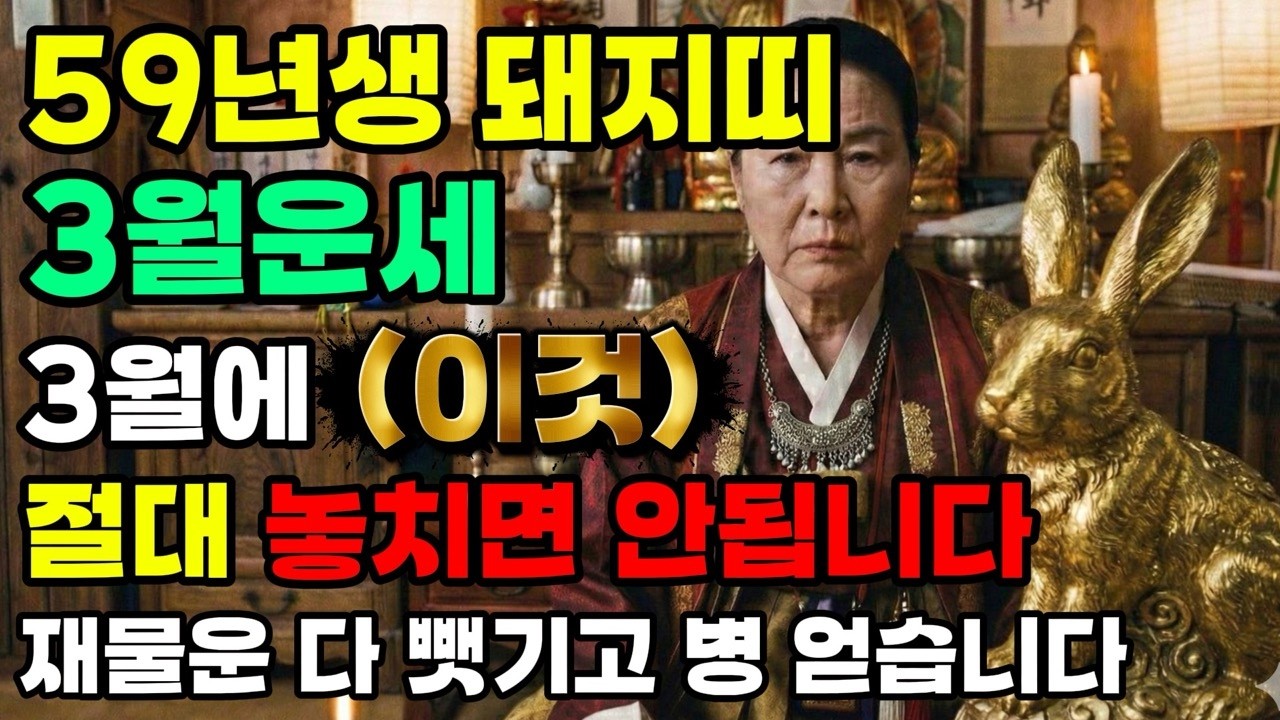 59년 돼지띠, 3월에 '이 사람'과 절대 밥 먹지 마세요. 재물운 다 뺏기고 병 얻습니다