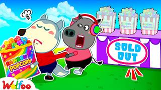 Rainbow Popcorn Challenge! Wolfoo Learns That Sharing Is Caring | Wolfoo Channel | Kids Cartoon