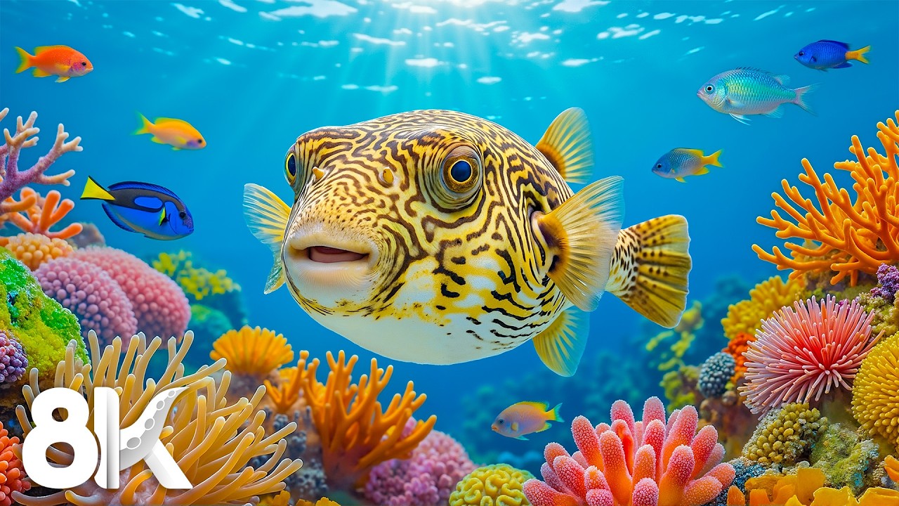 Underwater Wonders 8K - Dive Into a Vibrant Ocean World with Peaceful Relaxing Music