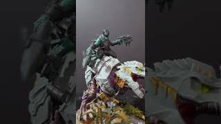 Painting my seraphon T-Rex Rider (Teal experiment) #3dprinting