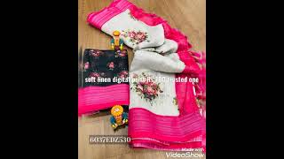 soft linen digital printed Saree Rs.700 screenshot 5