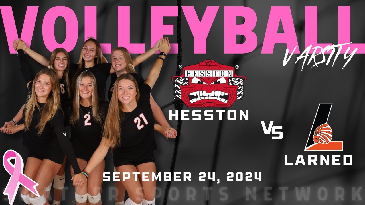 VARSITY VOLLEYBALL (DIG PINK) Hesston vs Larned September 24, 2024