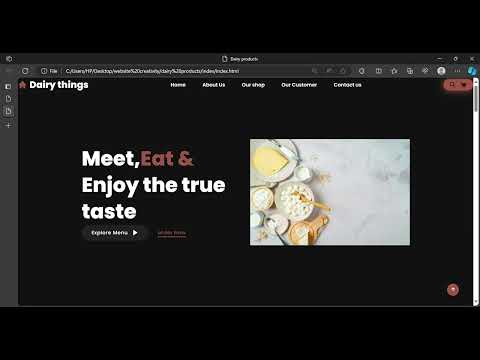 Dairy products with HTML CSS,  and Java Script