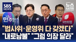 국회 상임위원장 '민주당 독식론' 속 '법사위' 놓고 여야 쟁탈전 / SBS / 편상욱의 뉴스브리핑