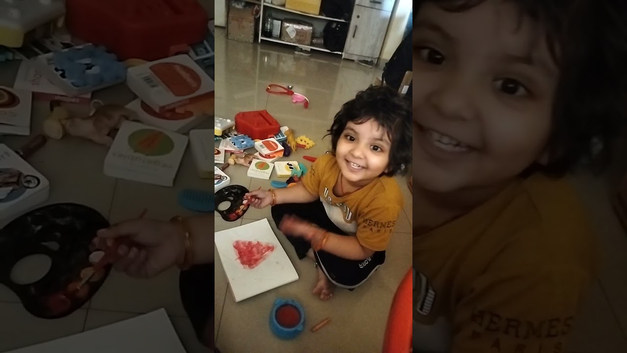 How to paint described by nautanki Jenny #painting #children #drawing #cutebaby