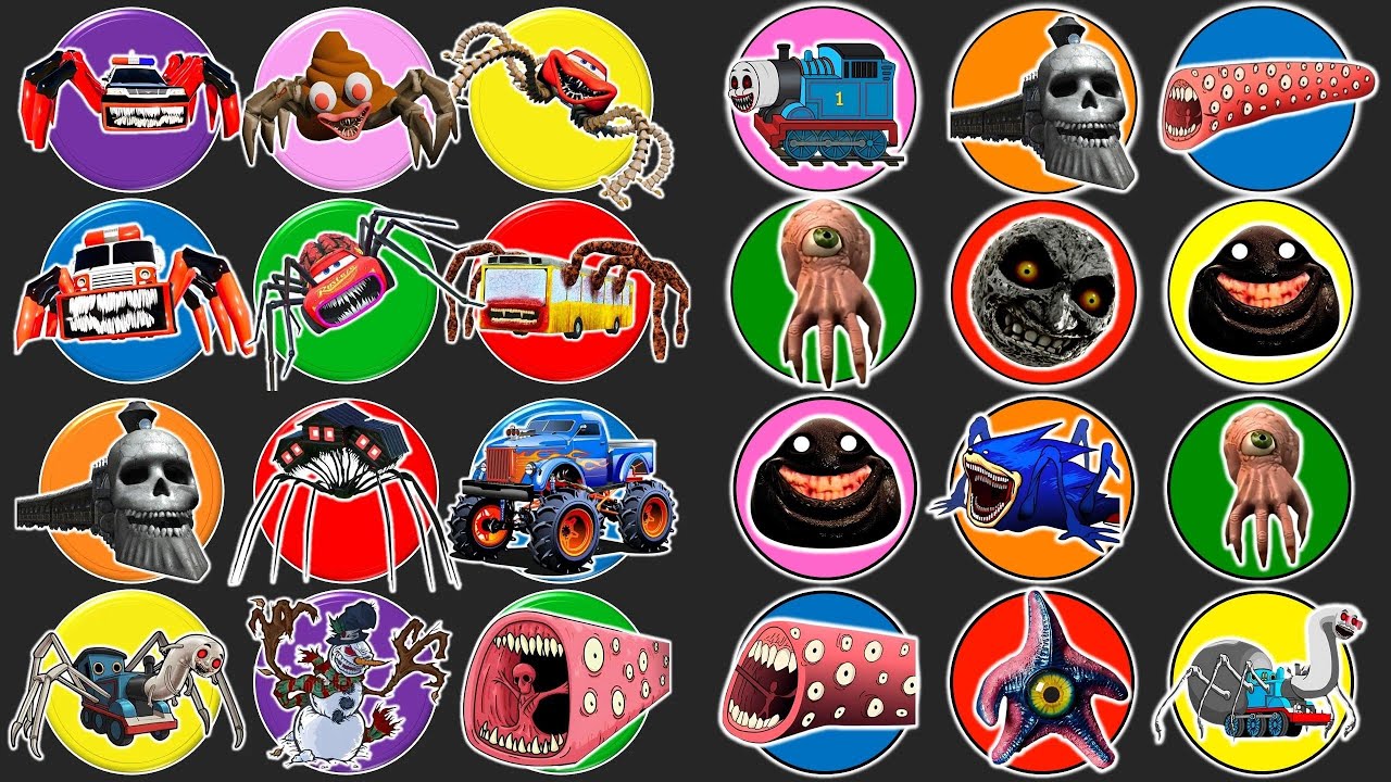 HUNTING MONSTER | Police Car Eater, Poop Head Eater, Mcqueen Cyborg, Fire Truck, Mcqueen Spider, Bus
