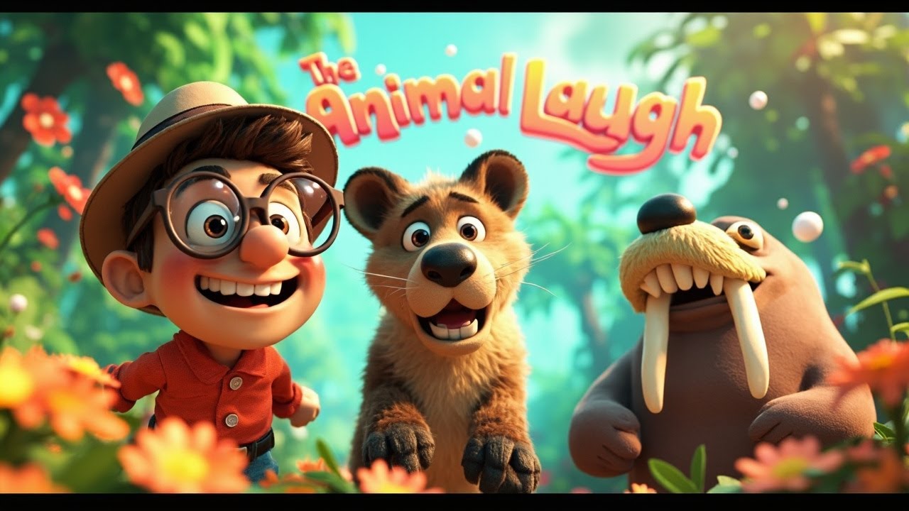 Animals Laugh! | Funny Sounds Song for Kids | Hyena, Dolphin, Fox, Gorilla | Learn with Music