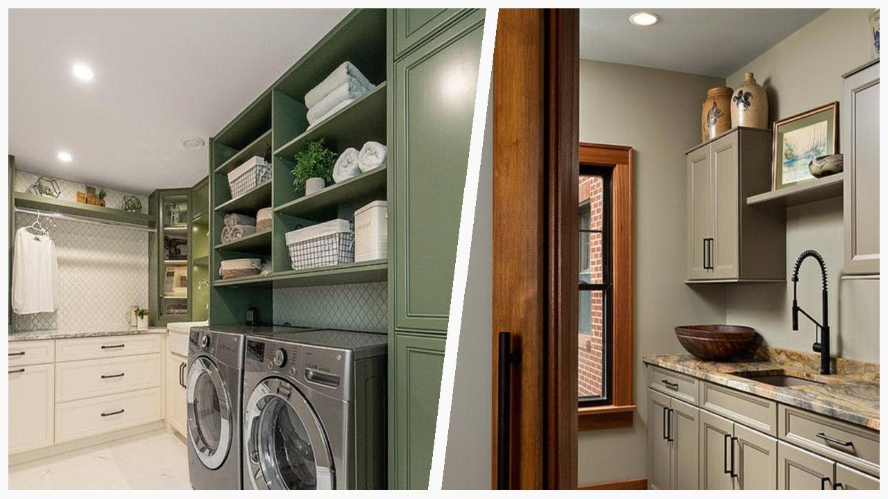 Transform Your Laundry Room with Chic Green Cabinets | Designer CheatSheet