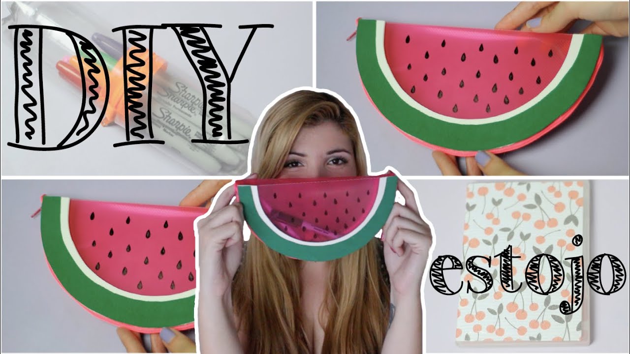 DIY Como fazer Estojo de Melancia - Volta às aulas | Projeto DIY