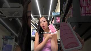 pink challenge 🌸 eating at the korean convenience store! #shorts