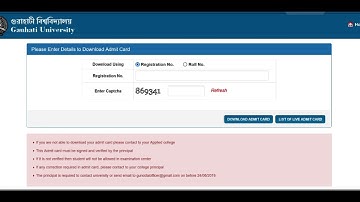 Guwahati University admit card | TDC 2nd,4th and 6th Sem admit card 2023 @Onlineservices.