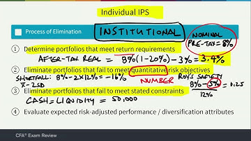 CFA Level III Lesson: Asset Allocation - Process Of Elimination