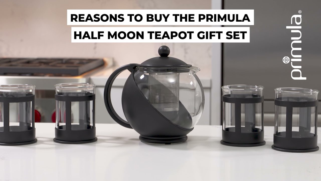 Primula Half Moon Teapot with Removable Infuser and 4 Cups 