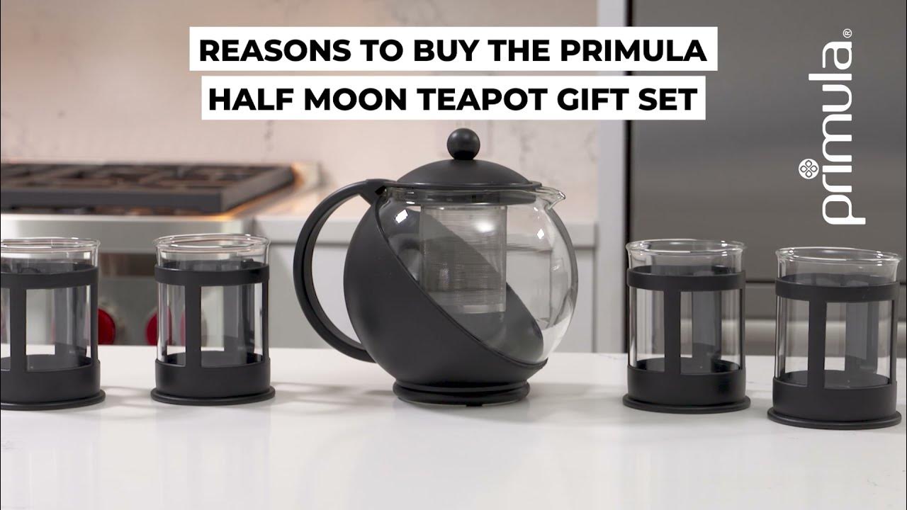 Primula Half Moon Teapot with Removable Infuser, Glass Tea Maker – Utah  Utopia Tea