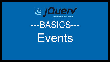 jQuery Basics Tutorial 5 - Events