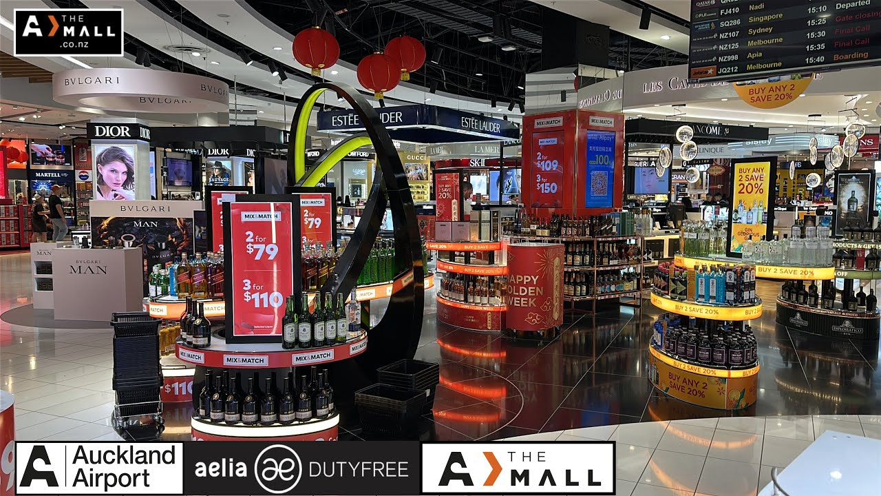 Рай для дизайнерского шопинга в беспошлинной торговле аэропорта Окленда