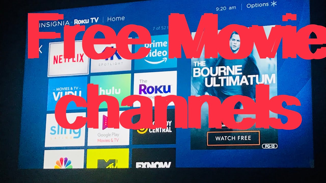 Free Movie Channels Apps From Roku TV YouTube
