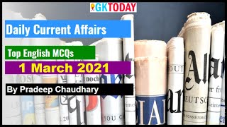 March 2021 Current Affairs | 1 March 2021 Current affairs Today