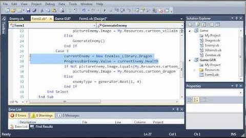 Visual Basic Tutorial - 150 - Game Part 6   Cleaning Up The Enemy Generator