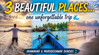 Beaches, Boating &amp; Memories 😌 | Echo Beach, Sharavathi River at Honnavar &amp; Murudeshwar Beach 🌊⛱️ 