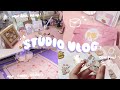 Studio Vlog// running my small business, Daiso haul, preparing enamel pins, packing orders, stickers