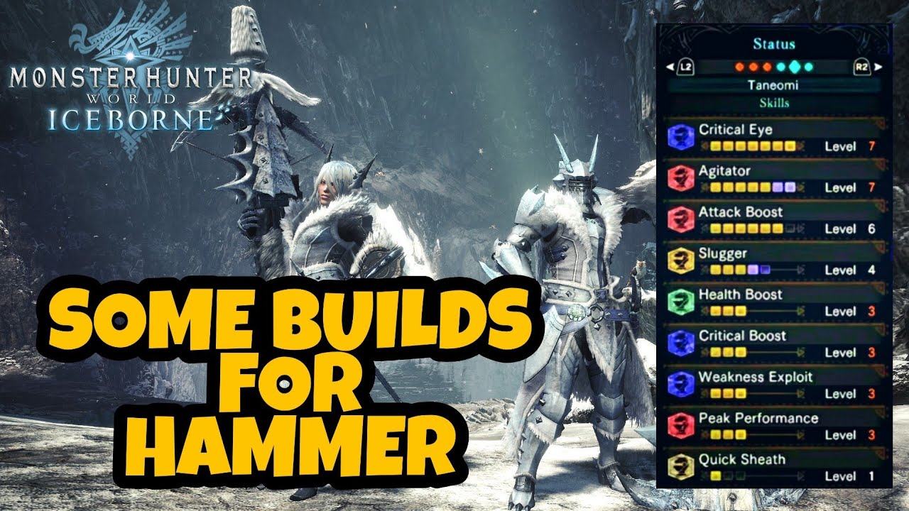 Monster Hunter World ICEBORNE Frostfang Barioth SET/BUILD for Hammer