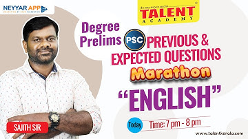 Kerala PSC Degree Level Previous Year Questions - ENGLISH | PYQ MARATHON DAY 6 | TALENT ACADEMY