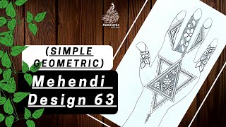 SIMPLE GEOMETRIC HENNA DESIGN | GEOMETRIC Pencil Mehendi design 63 (2021) | Hemalatha -with Love